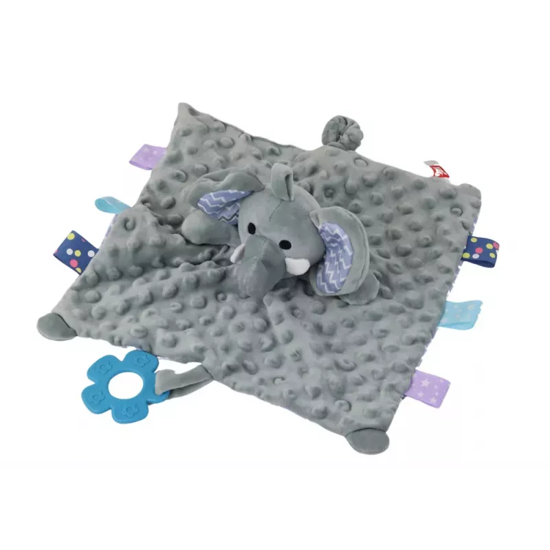 LEAN TOYS Elefante Peluche Brinquedo de Peluche Cobertor Tubos Morder Rassel