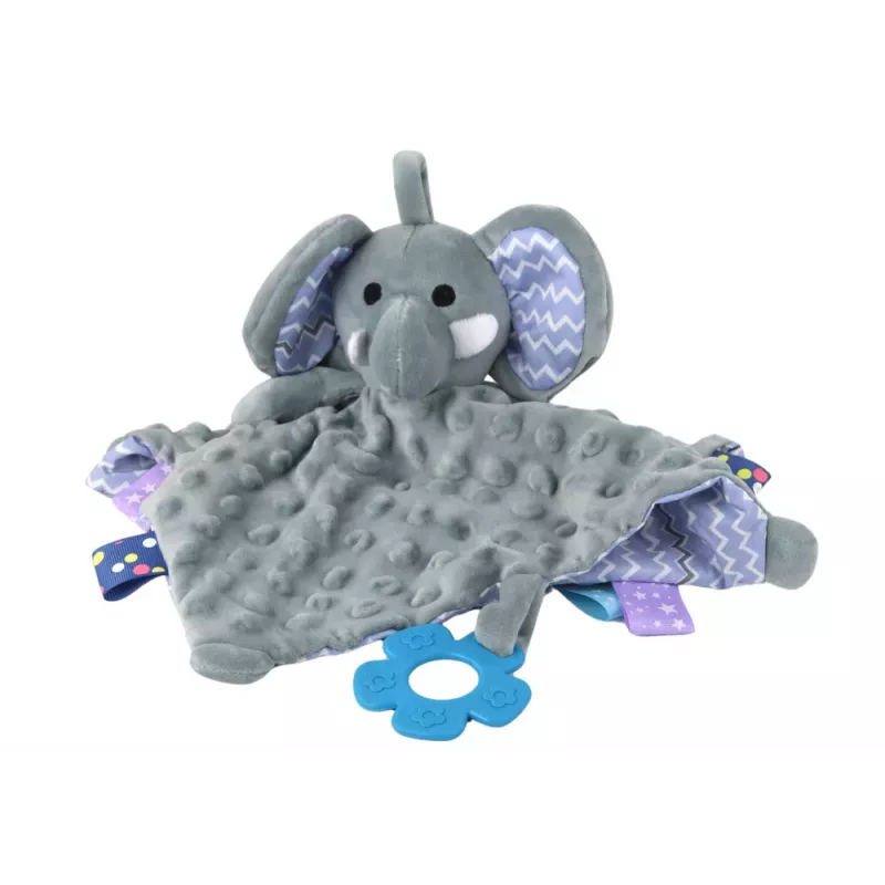 LEAN TOYS Elefante Peluche Brinquedo de Peluche Cobertor Tubos Morder Rassel