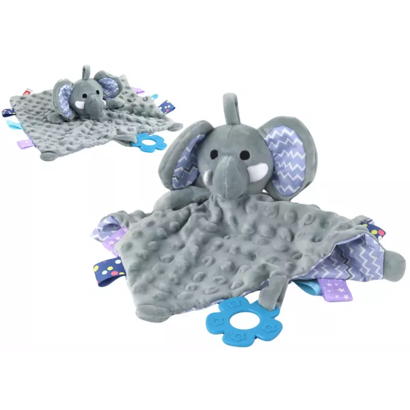 LEAN TOYS Elefante Peluche Brinquedo de Peluche Cobertor Tubos Morder Rassel