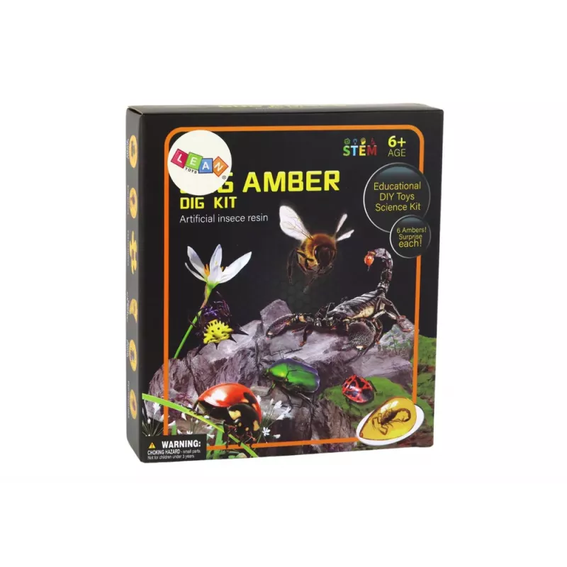 LEAN TOYS Conjunto de Escavação Arqueológica Insetos em Âmbar
