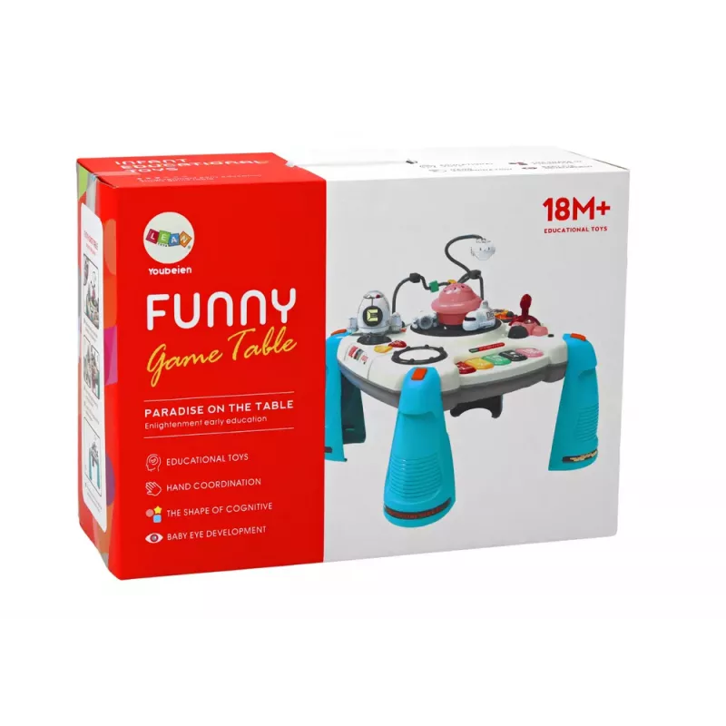 LEAN TOYS Mesa de Aprendizagem Interativa Painel Infantil Piano Space Azul