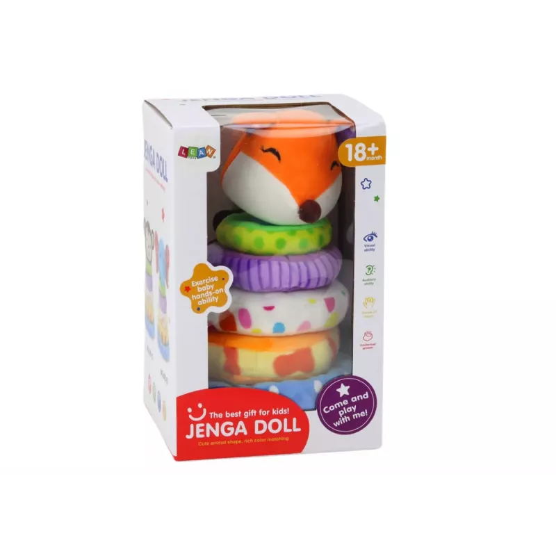 LEAN TOYS Pirâmide de Peluche Raposa Mascote de Aprendizagem Colorida 27 cm