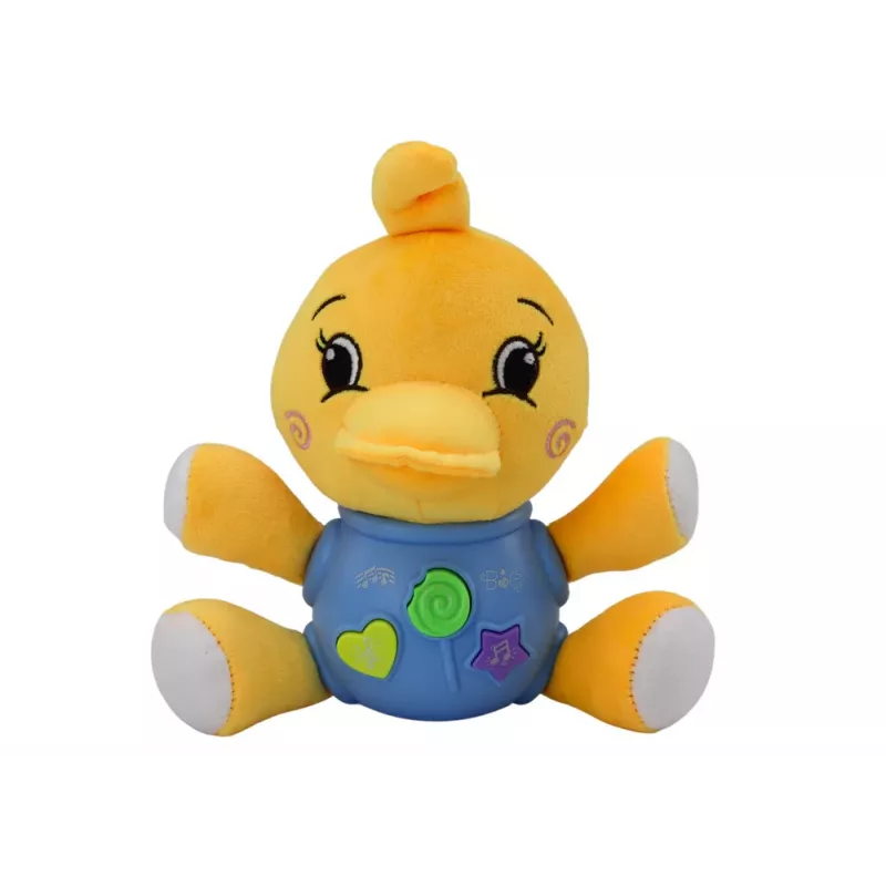 LEAN TOYS Pato de Peluche Interativo Amarelo a Brincar 19 cm