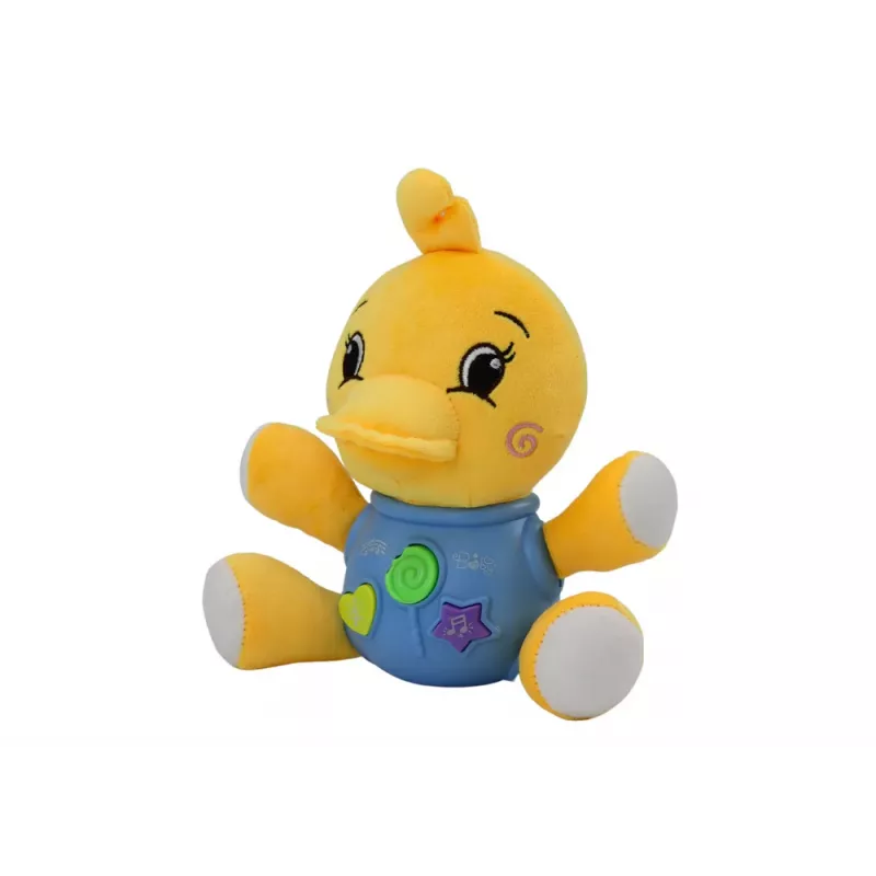 LEAN TOYS Pato de Peluche Interativo Amarelo a Brincar 19 cm