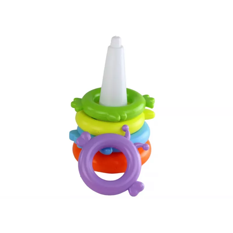 LEAN TOYS Puzzle Pirâmide Unicórnio 8 Círculos Colorido 29cm x 14cm x 14cm