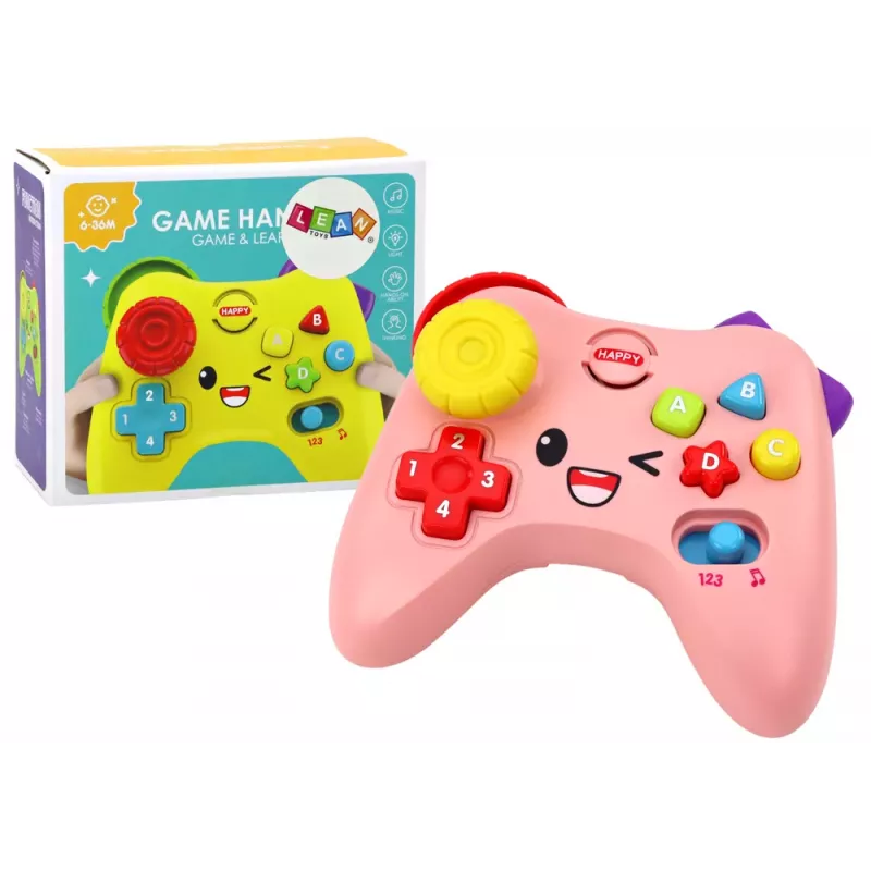 LEAN TOYS Consola de Aprendizagem Interativa com Luz e Som Rosa