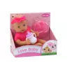 LEAN TOYS Boneca Bebé com Roupa Rosa, Faixa de Cabelo e Acessórios de Alimentação