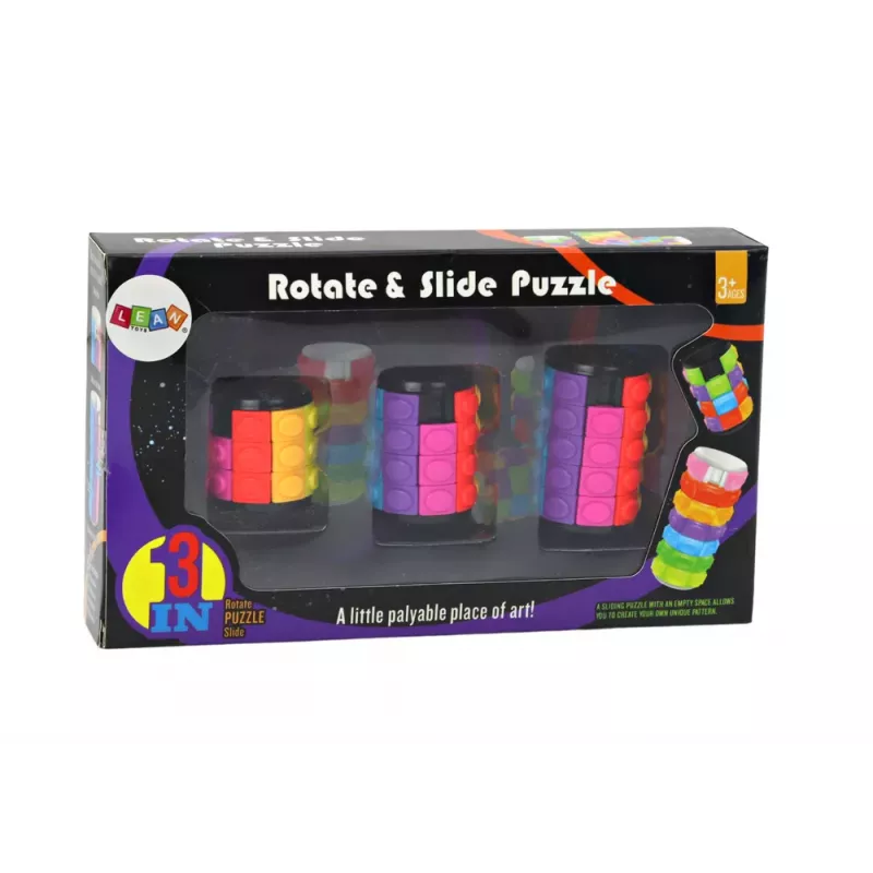 LEAN TOYS Conjunto de Puzzle de Lógica Cilindro 3 Níveis de Dificuldade