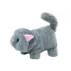 LEAN TOYS Brinquedo de Peluche Animal Interativo Gatinho Anda e Mia Cinzento