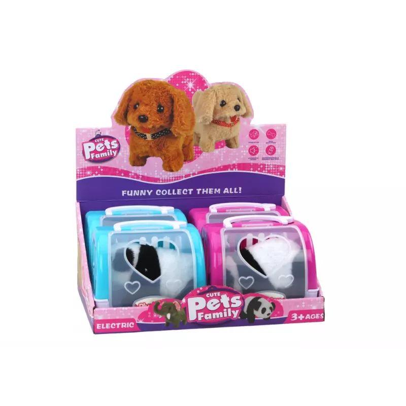 LEAN TOYS Panda de Peluche Interativo em Transportador Rosa-Azul