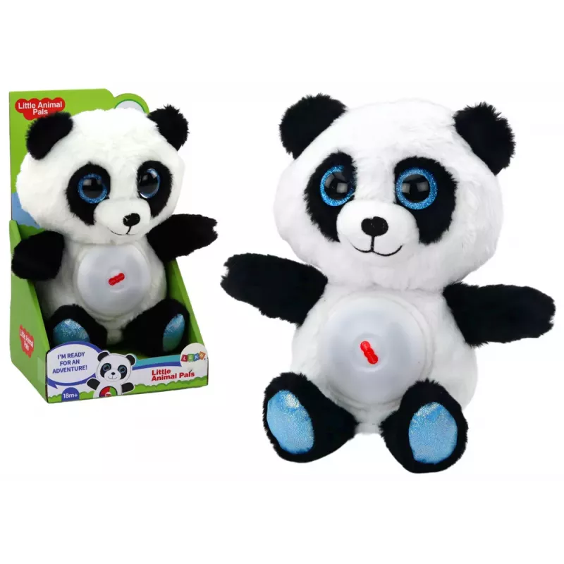 LEAN TOYS Panda Urso de Peluche Candeeiro de Adormecer Canções de Embalar Peluche Mascote 30 cm
