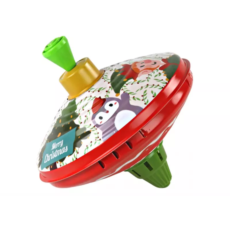 LEAN TOYS Pião de Metal Tradicional com Motivo de Pai Natal