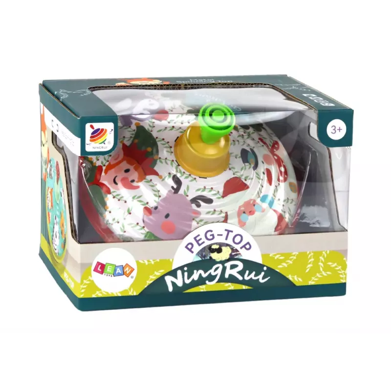 LEAN TOYS Pião de Metal Tradicional com Motivo de Pai Natal