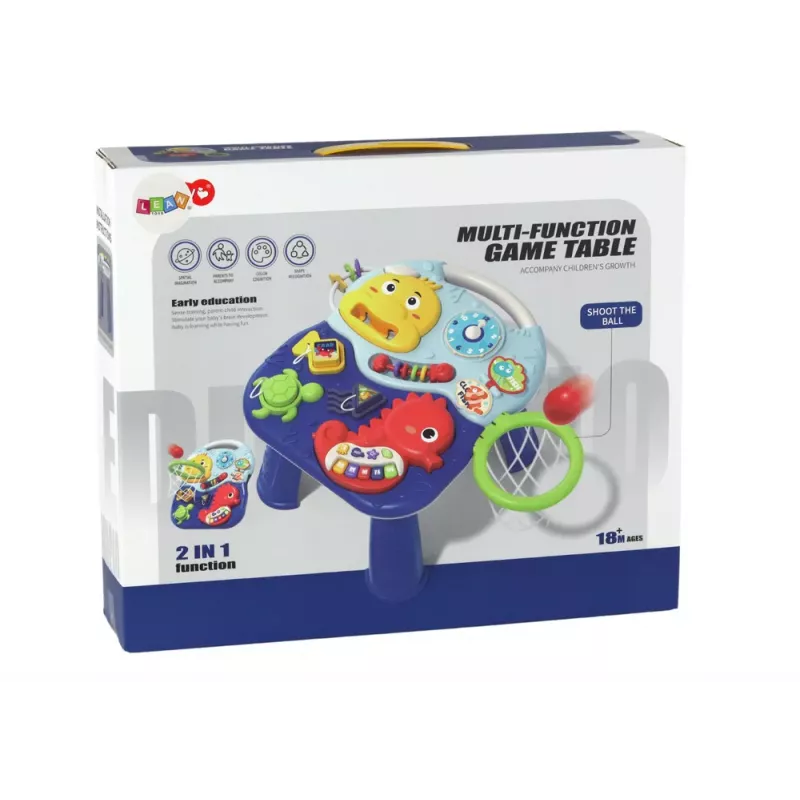 LEAN TOYS Mesa Educativa 2em1 Animais Marinhos Cesto Bolas 32cm x 25.5cm x 23cm