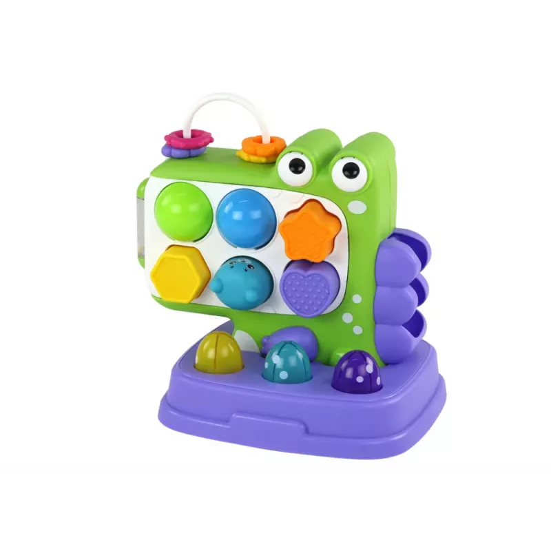 LEAN TOYS Painel Educativo Dinossauro Jogo Whack-A-Mole Classificador para Crianças Roxo