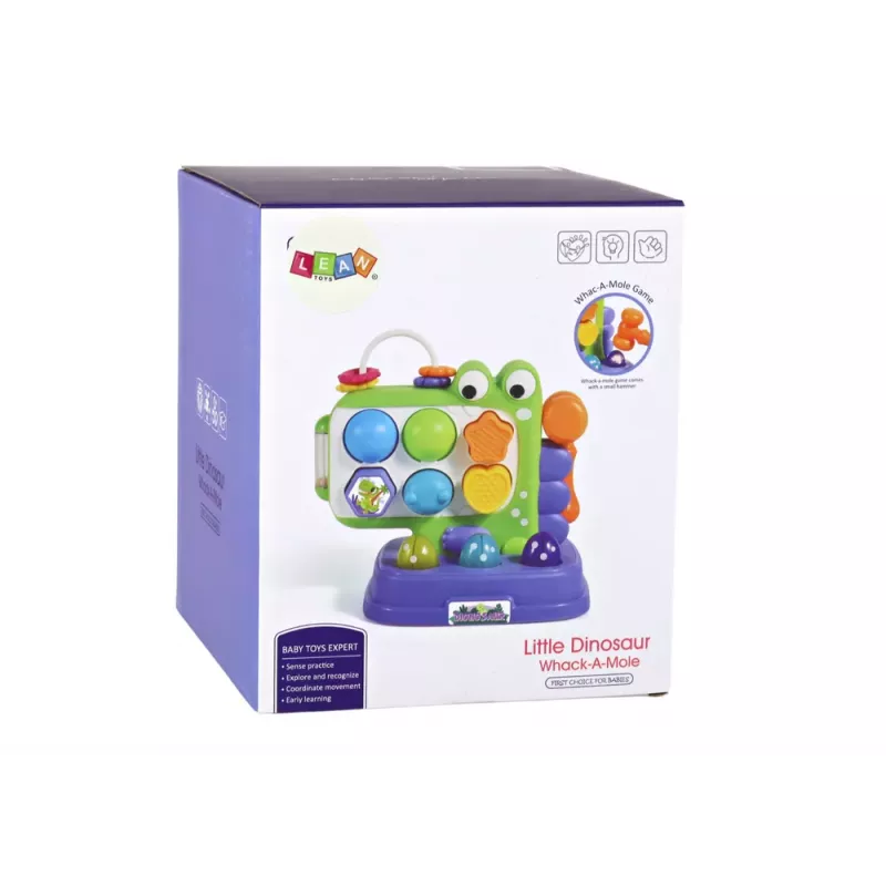 LEAN TOYS Painel Educativo Dinossauro Jogo Whack-A-Mole Classificador para Crianças Roxo
