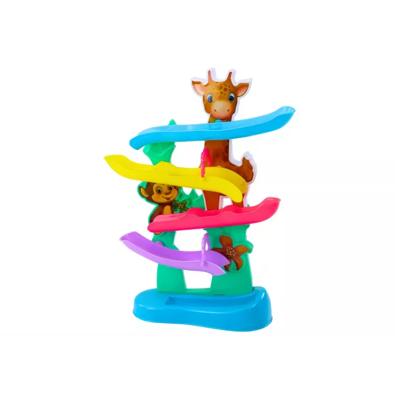 LEAN TOYS Escorrega de Bolas Girafa Macaco Sons Coloridos