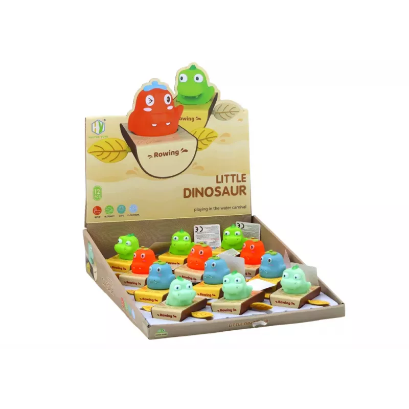 LEAN TOYS Brinquedo de Banho de Corda Dinossauro num Barco