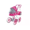 LEAN TOYS Carrinho de Bonecas de Metal com Bolsa Rodas Grandes Rosa