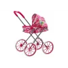 LEAN TOYS Carrinho de Bonecas Rodas Grandes Dobrável Rosa Padrão