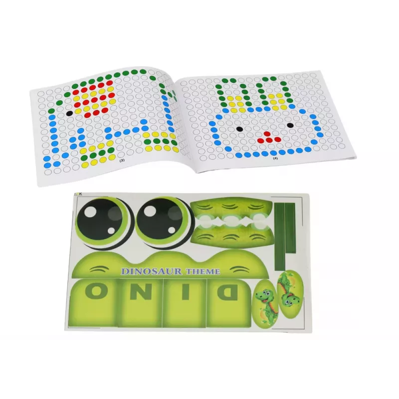 LEAN TOYS Quadro Magnético Educativo Puzzle de Dinossauro com Contas Verdes