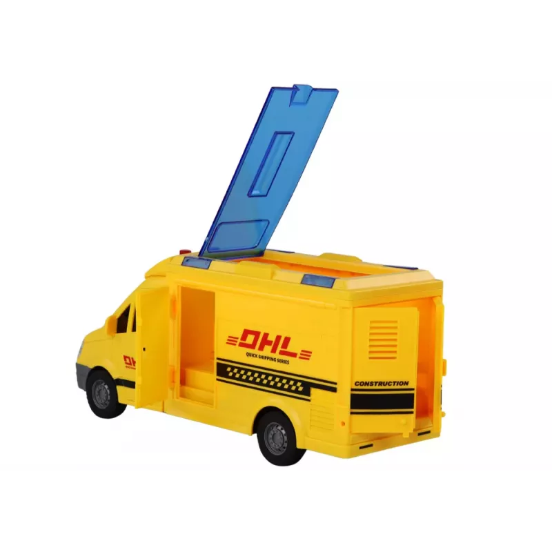 LEAN TOYS Carrinha 1:16 Fricção com Portas para Abrir, Luz e Som, Amarelo