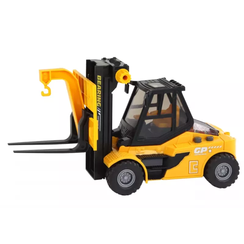 LEAN TOYS Empilhadora Amarela 1:16 Garfos Móveis Sons Luzes