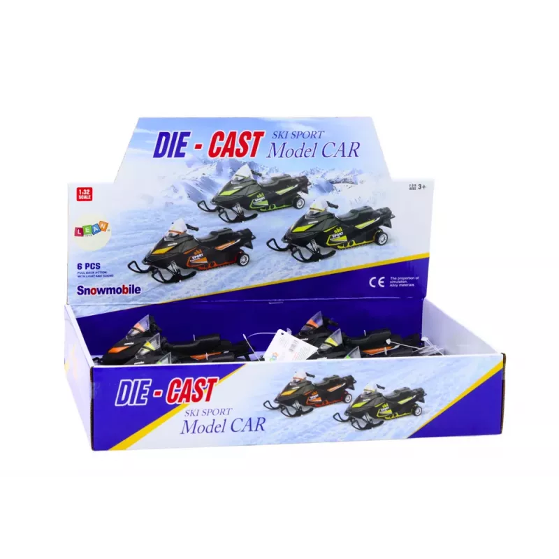 LEAN TOYS Mota de Neve com Suspensão e Propulsão, Escala 1:32, Luzes, Sons
