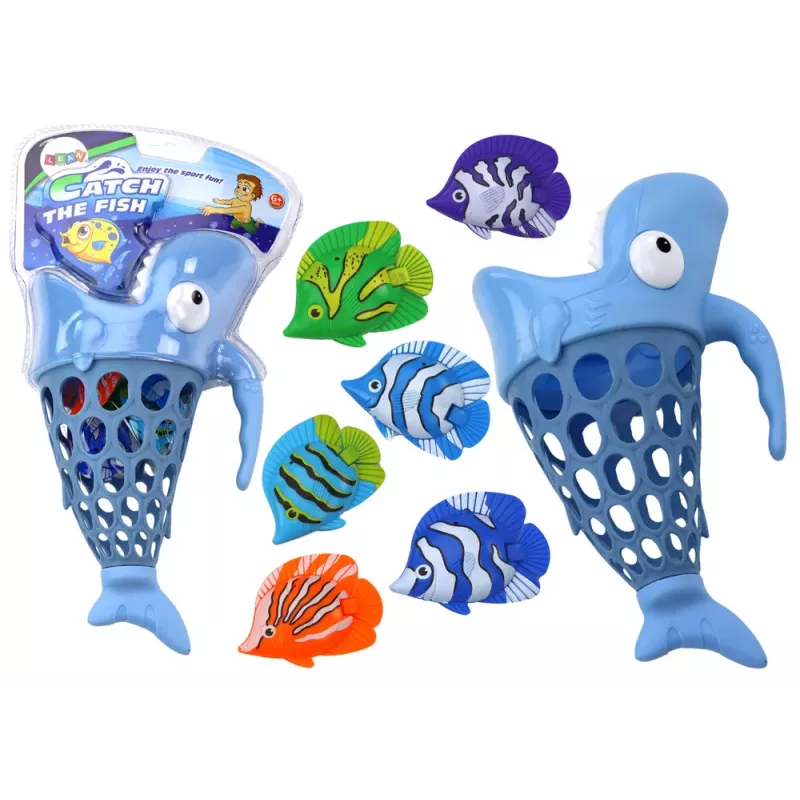 LEAN TOYS Cesto de Pesca Suporte para Peixe Tubarão Azul