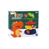 LEAN TOYS Escorrega Educativo para Bolas Encaixe Verde Dinossauro