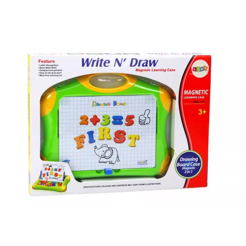 LEAN TOYS Quadro Magnético Educativo Letras Números Marcador Esponja
