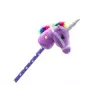 LEAN TOYS Cabeça de Unicórnio de Peluche em Vara Cavalo de Pau Roxo Sons de Unicórnio