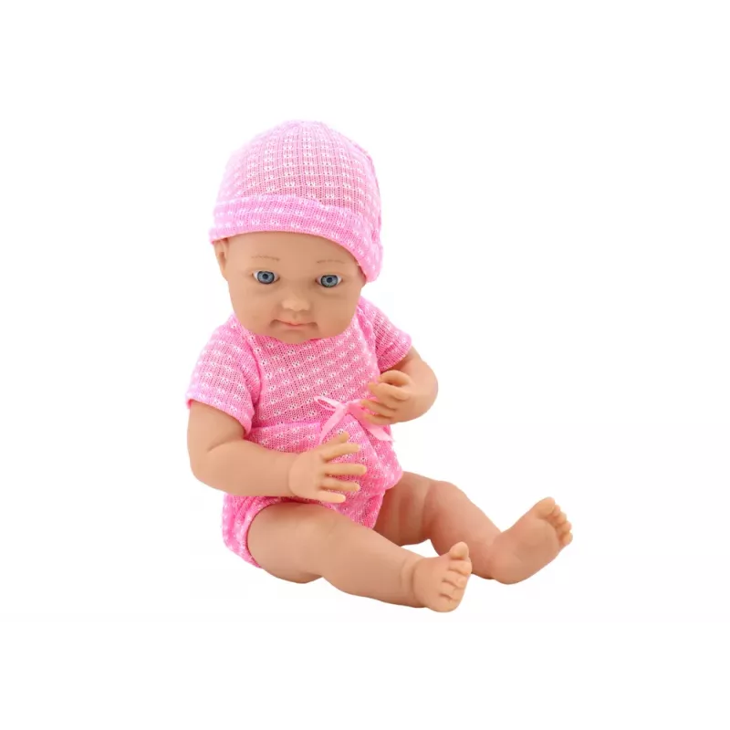 LEAN TOYS Boneca Bebé com Roupa Rosa, Gorro, Chupeta e Cobertor