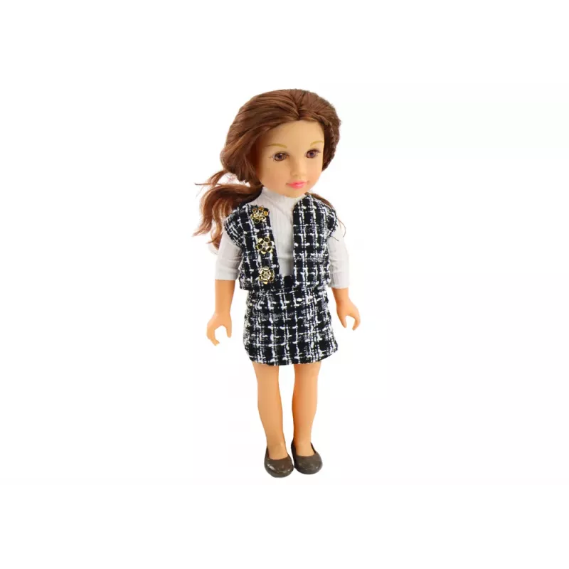 LEAN TOYS Boneca Steffi Love com Roupa Xadrez Elegante, Cabelo Castanho