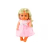 LEAN TOYS Boneca com Vestido Rosa-Claro com Função de Xixi, Biberão e Chocalho