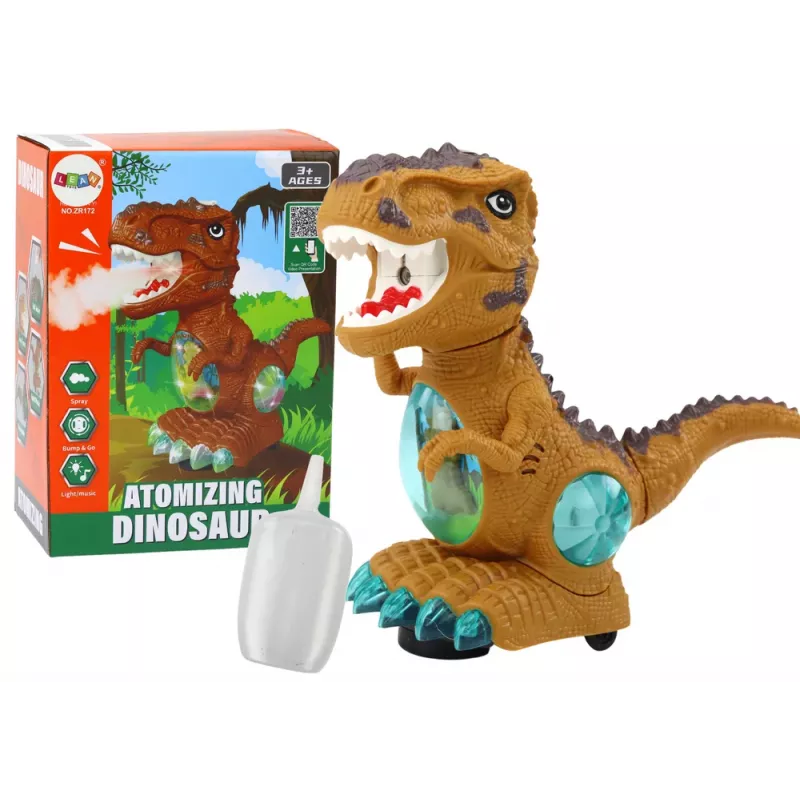 LEAN TOYS Dinossauro Dançante Sensor de Obstáculos Luzes Sons Amarelo