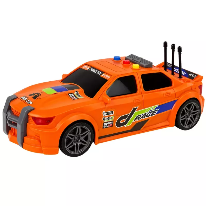 LEAN TOYS Carro Desportivo de Corrida Luzes Sons Laranja 1:16