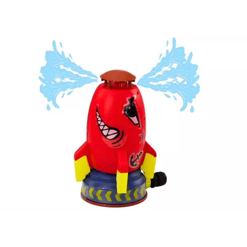 LEAN TOYS Lançador de Água Foguete Aspersor Vermelho Tubarão