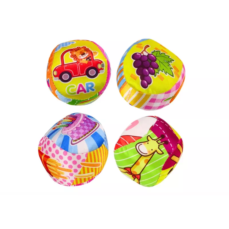 LEAN TOYS Conjunto de Bolas Macias Coloridas Educativas com Guizo 4 unid.