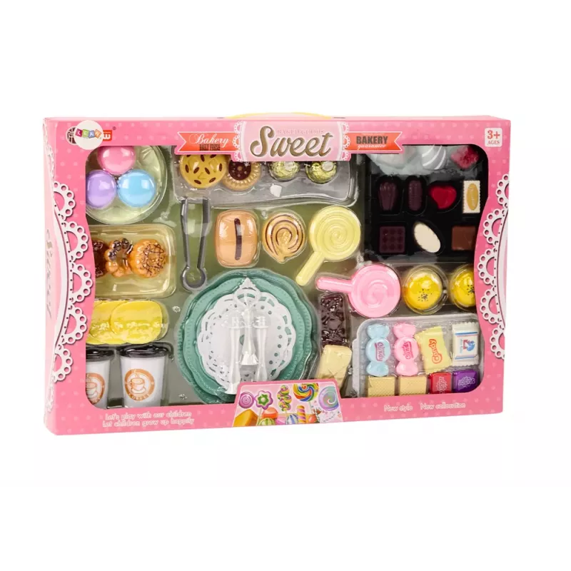 LEAN TOYS Conjunto de Pastelaria Café Doces Figuras Café Bolo 50 Peças