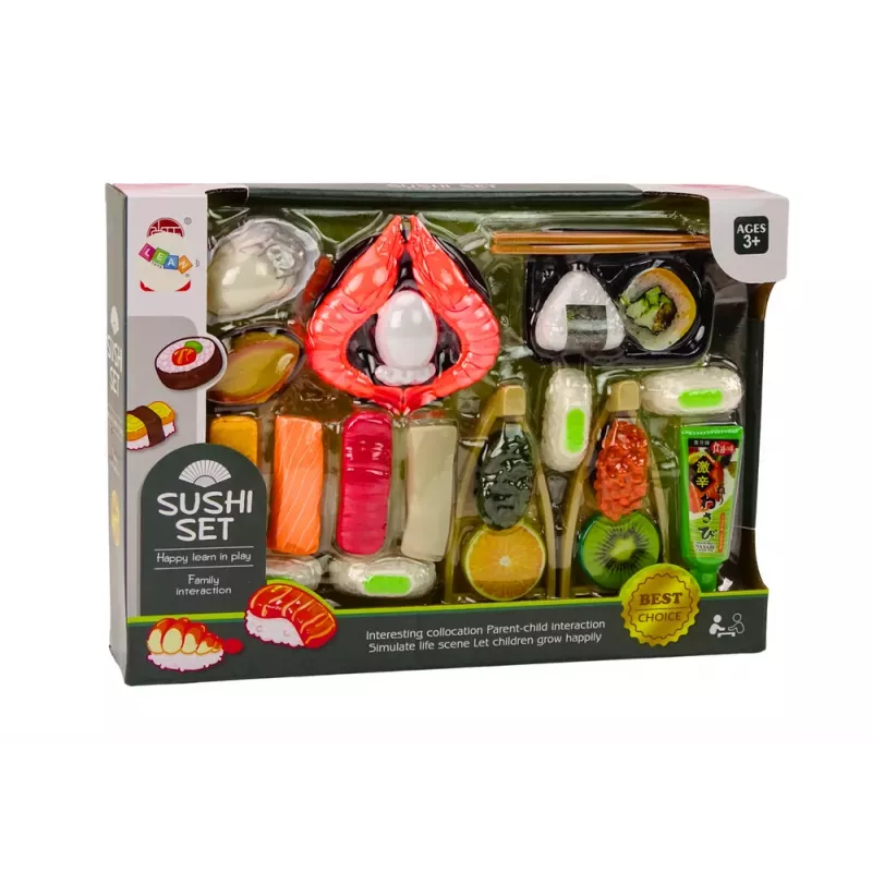 LEAN TOYS Conjunto de Brincar Sushi, Acessórios Camarão para Crianças, 24 Peças