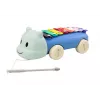 LEAN TOYS Hipopótamo Pratos Instrumento com Rodas para Crianças Colorido Educativo