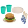 LEAN TOYS Conjunto de Louça, Pratos, Taças, Jarro, Hambúrguer, Talheres, 11 peças