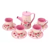 LEAN TOYS Conjunto de Café e Chá Taças Bule Tabuleiro Rosa Café 12 peças