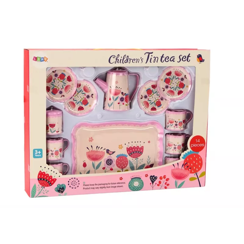 LEAN TOYS Conjunto de Café e Chá Taças Bule Tabuleiro Rosa Café 12 peças