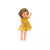 LEAN TOYS Boneca Vestido Amarelo Cabelo Castanho Boneca Grande 33cm