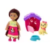 LEAN TOYS Boneca Mini Cabelo Comprido Vestido Colorido Cão Buda