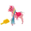 LEAN TOYS Figura Cavalo com Crina Colorida e Sela Escova Rosa