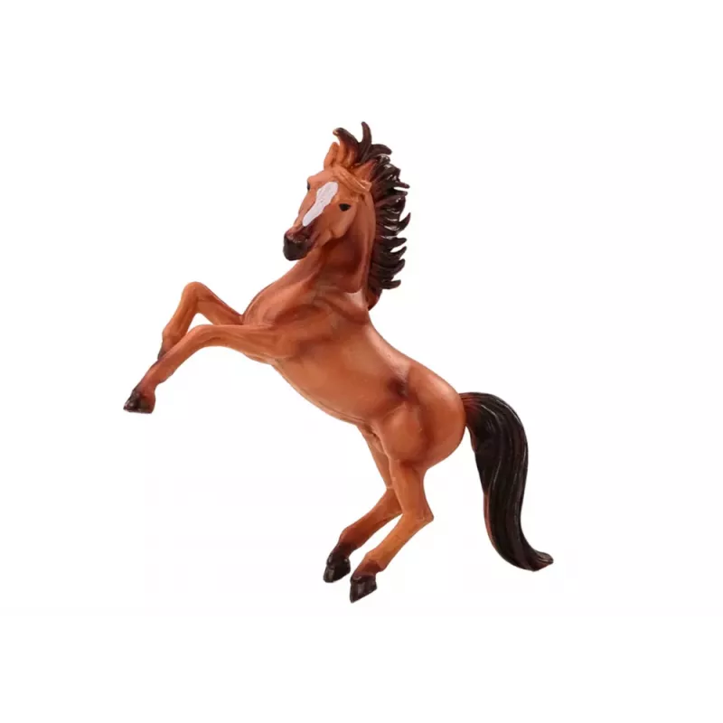 LEAN TOYS Figura Cavalo Castanho Cinzento em Pé Estábulo Quinta Cavalo Fofo