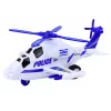 LEAN TOYS Helicóptero da Polícia Branco ou Preto Fricção Luz e Som
